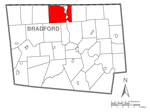 Map of Athens Township, Bradford County, Pennsylvania Highlighted